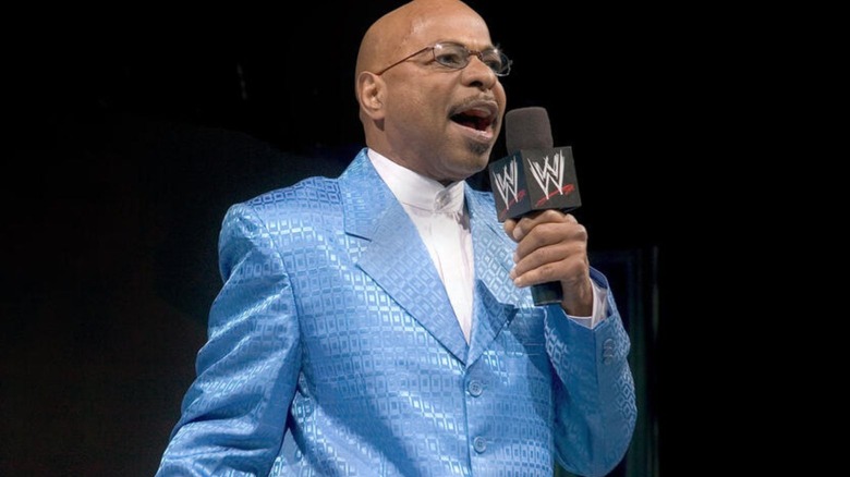 Former "WWE SmackDown" general manager Teddy Long talking