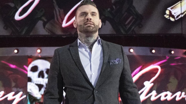 Corey Graves heads down the ramp to the commentary desk before an episode of WWE TV.