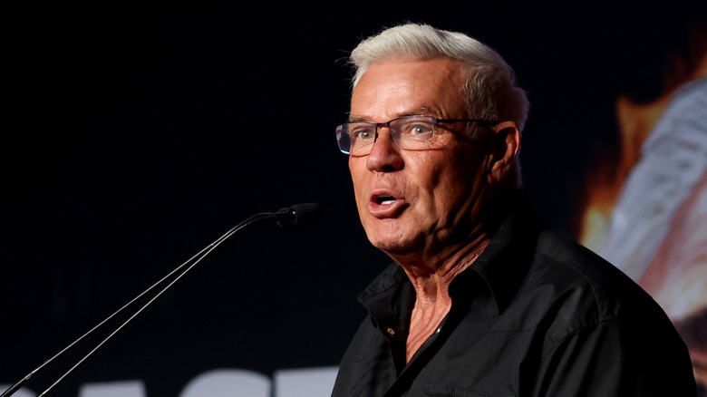 Eric Bischoff speaks at the Roast of Ric Flair in 2022