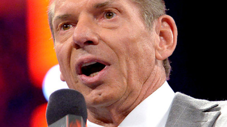 Vince McMahon speaking microphone