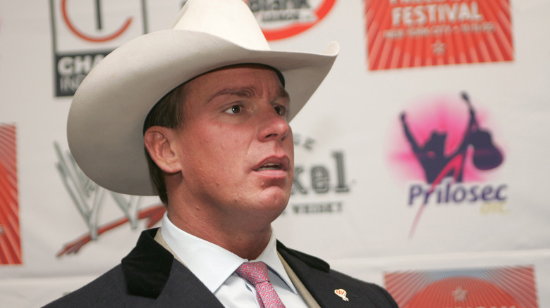 John "Bradshaw" Layfield in a cowboy hat