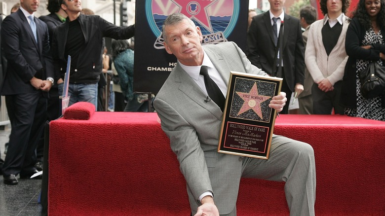 Vince McMahon posing on Walk of Fame