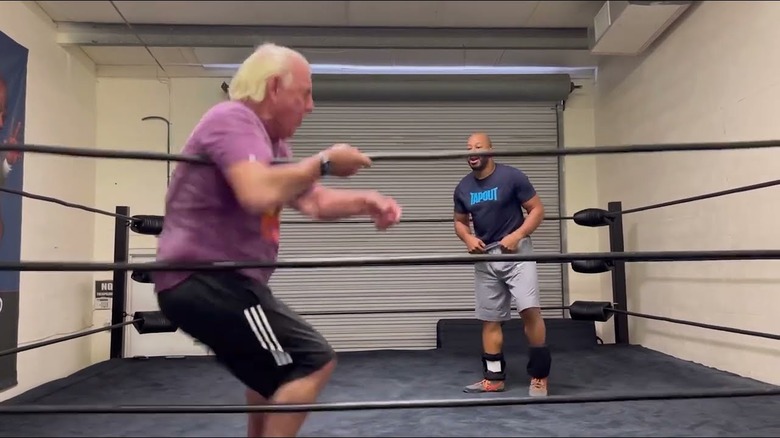 Ric Flair trains with Jay Lethal