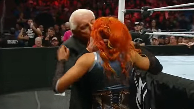 Ric Flair and Becky Lynch kiss