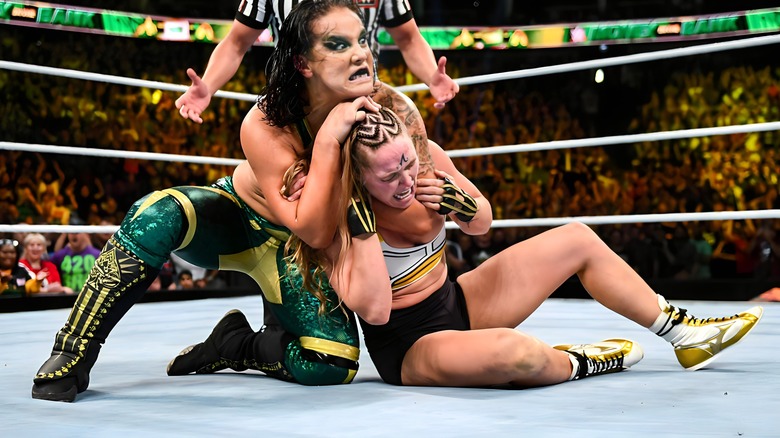 Shayna Baszler choking out Ronda Rousey