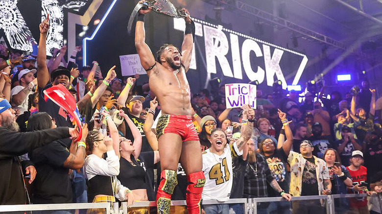 Trick Williams raising NXT title
