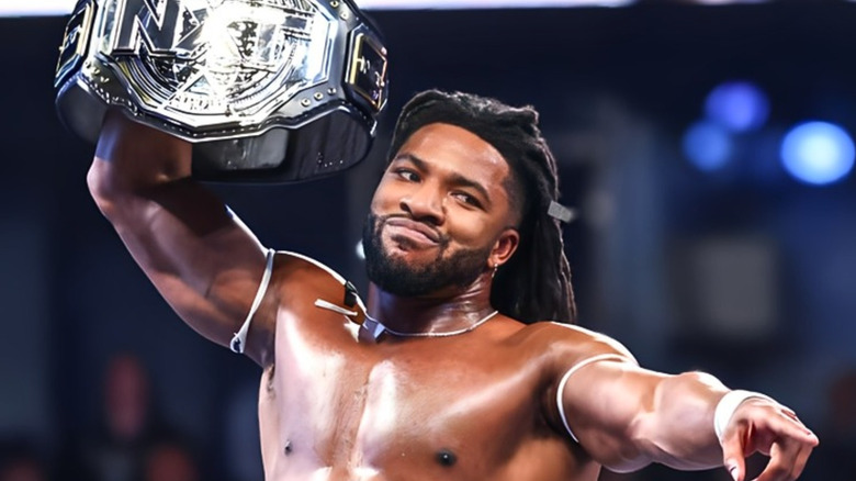 Trick Williams holding the WWE NXT Championship