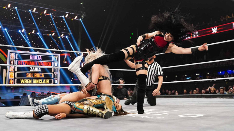 Stephanie Vaquer uses a superkick to break up a pinfall at "WWE NXT" Deadline.