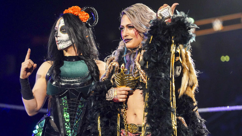 Stephanie Vaquer and Giulia share the ring and the win at "WWE NXT" Halloween Havoc.