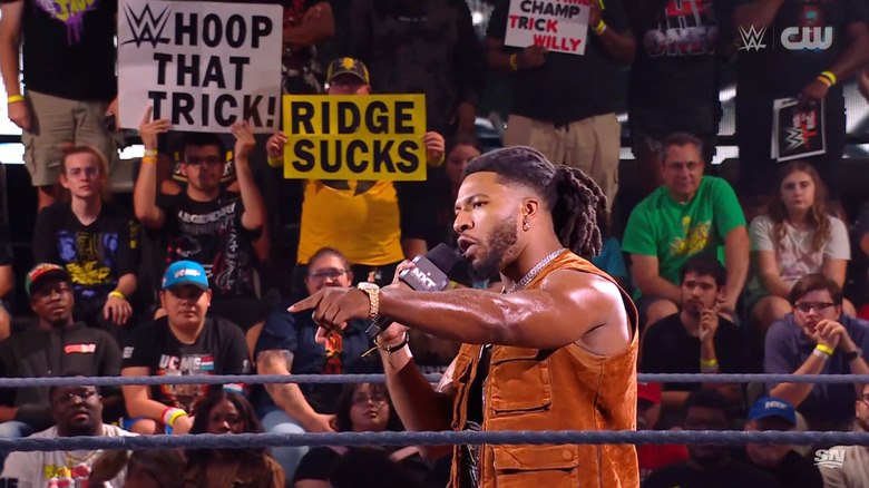 Williams speaking in the ring