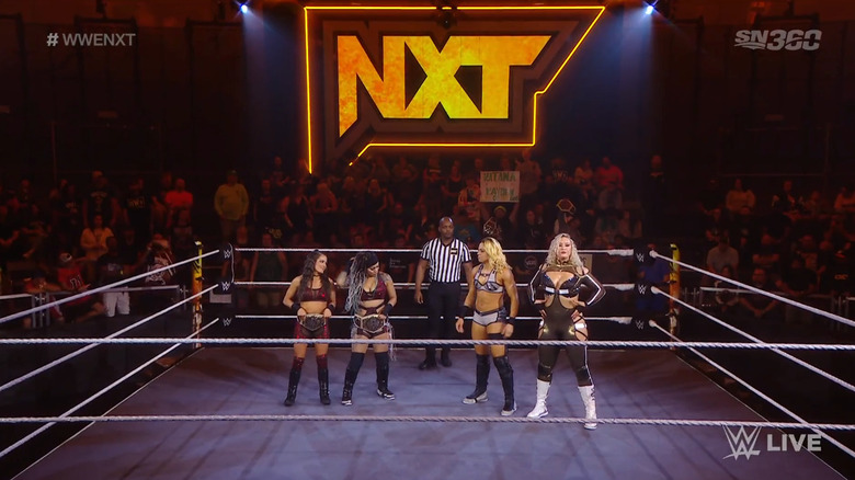 The four women standing in the ring