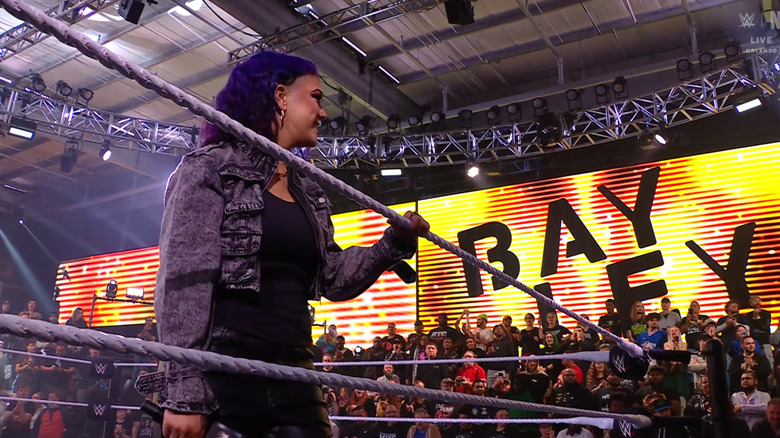 Bayley standing in the ring