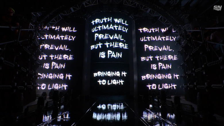 A message appearing on the Titan Tron