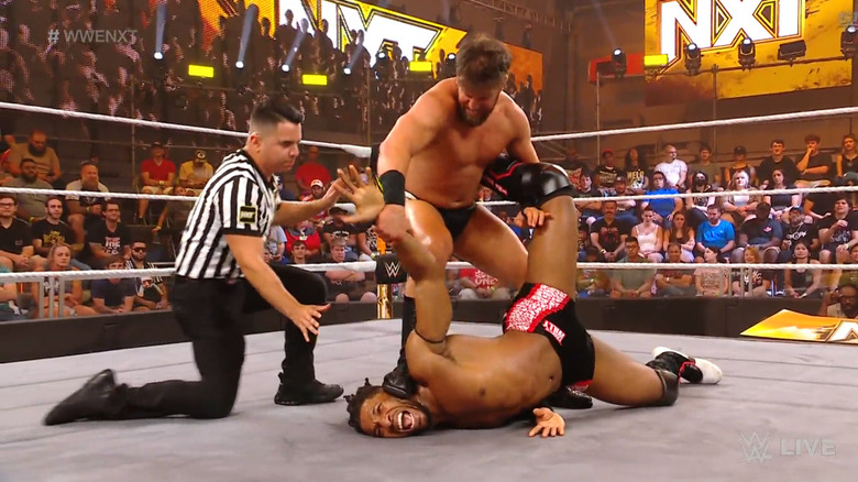 Gulak with a submission locked in on Williams