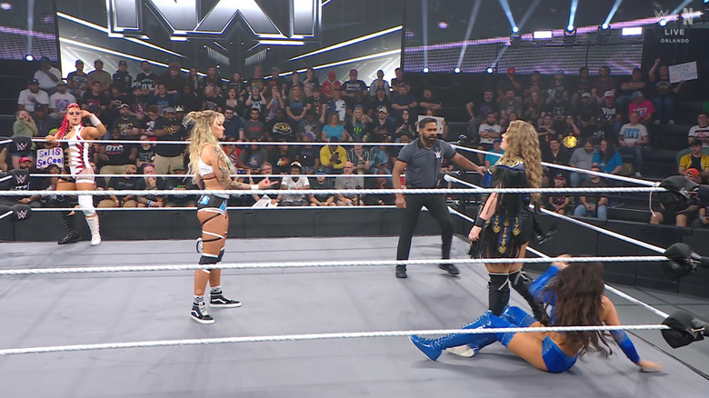 The four women in the ring