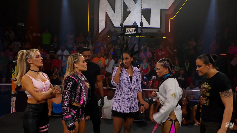 Natalya, Petrovic, Vice, and Baszler in the ring