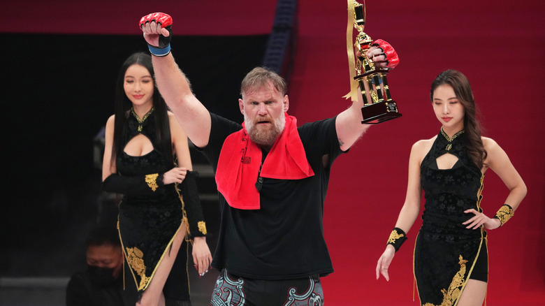 Josh Barnett celebrating