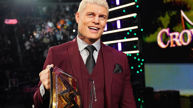 Cody Rhodes holding his title belt