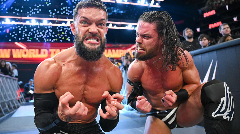 Finn Balor and JD McDonagh looking frustrated on "WWE Raw"