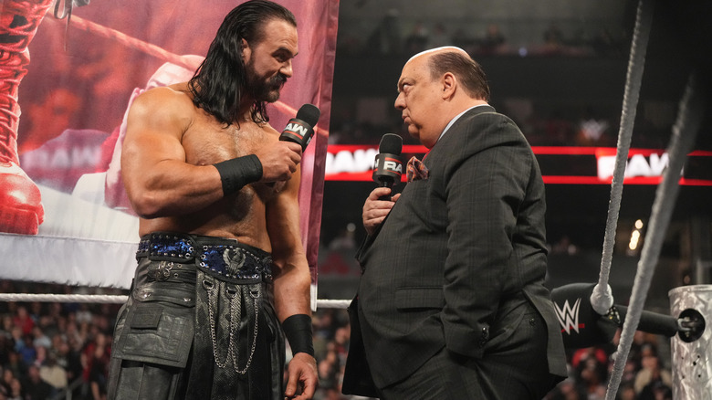 Drew McIntyre and Paul Heyman face off on the mic on "WWE Raw"