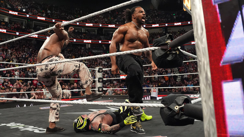 The New Day attacks Rey Mysterio on "WWE Raw"