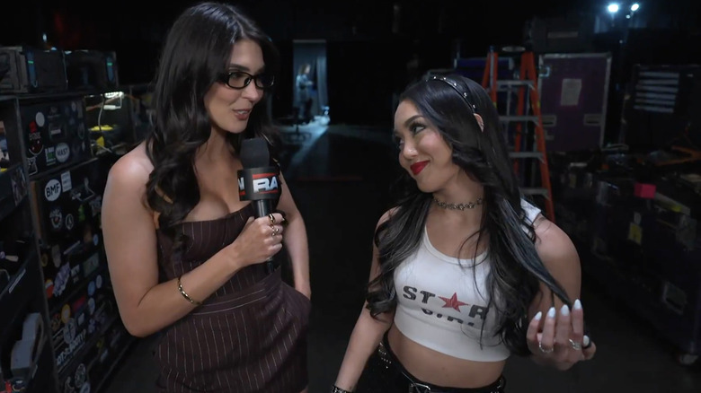 Roxanne Perez speaking with Cathy Kelley