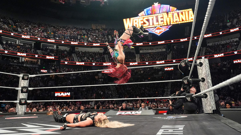 IYO SKY hits Over the Moonsault on Liv Morgan on "WWE Raw"