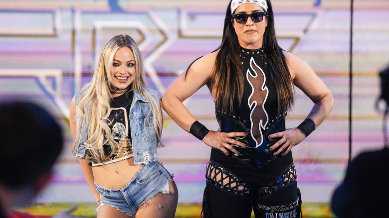 Liv Morgan and Raquel Rodriguez pose on "WWE Raw"