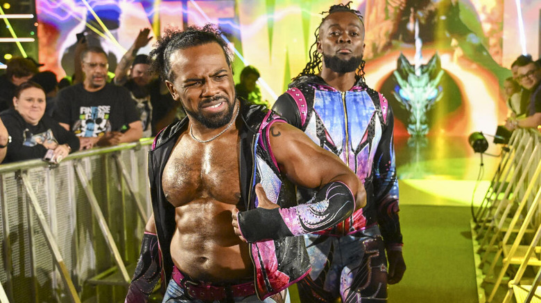 Xavier Woods and Kofi Kingston approaching the ring on "WWE Raw"