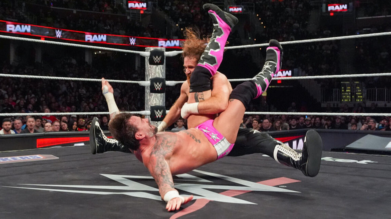 Sami Zayn hits a Blue Thunder Bomb on CM Punk on "WWE Raw"