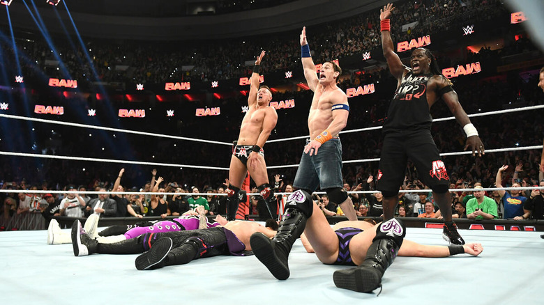The Miz, John Cena, and R-Truth prepare to strike The Judgment Day
