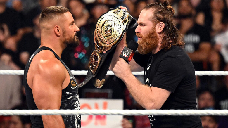 Sami Zayn shows Bron Breakker the Intercontinental title