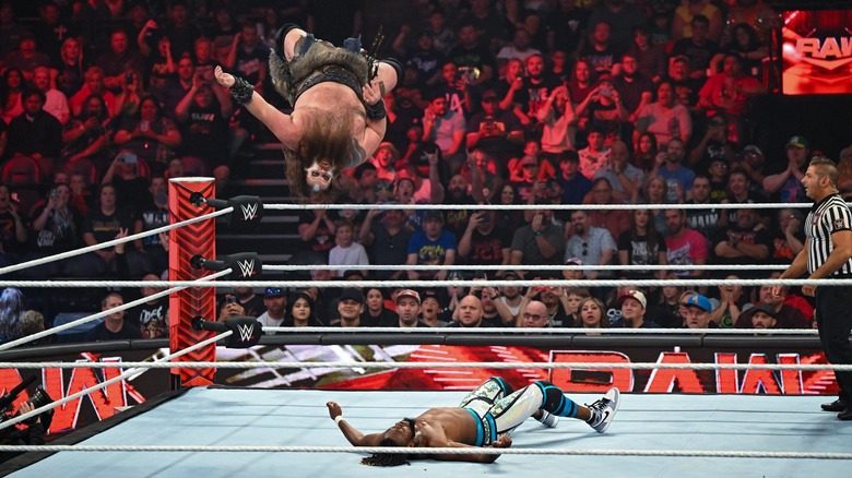 Ivar hits a moonsault on Kofi Kingston