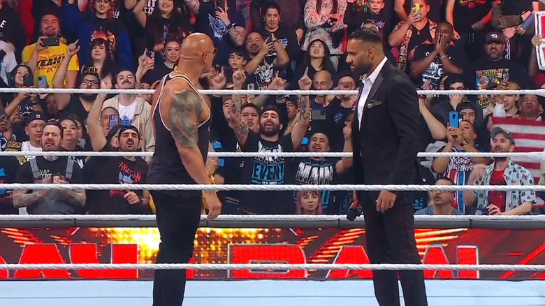 The Rock and Mahal in the ring