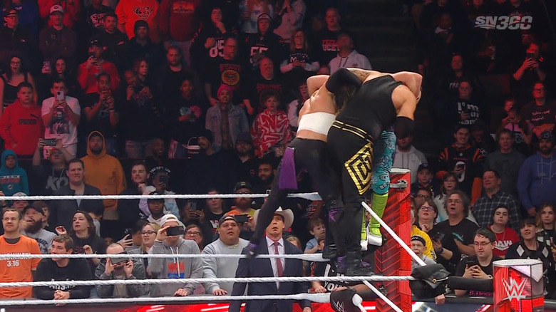 Balor and Corbin looking for the double superplex