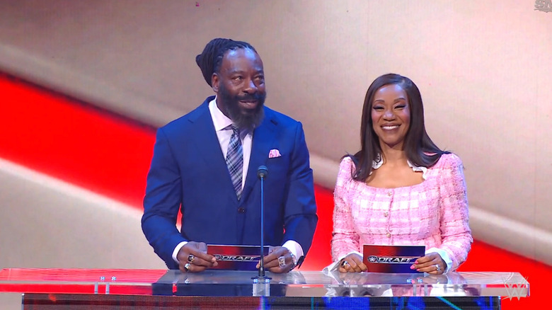 Booker T and Sharmell announcing the picks