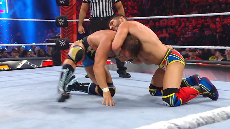 Gargano and Gable locked in a submission