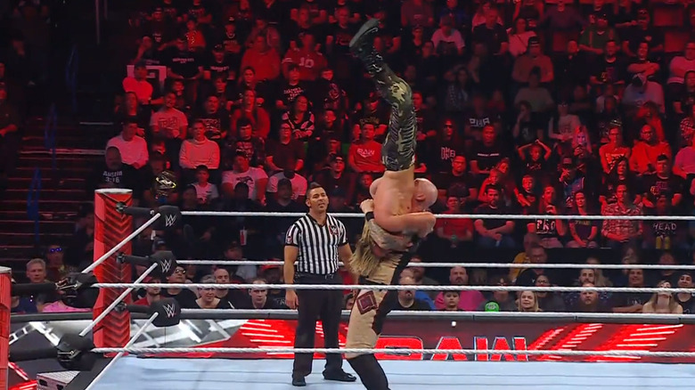 Corbin with an delayed inverted verical suplex on Ziggler