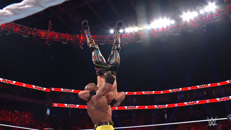 Lashley delivering a delayed vertical suplex