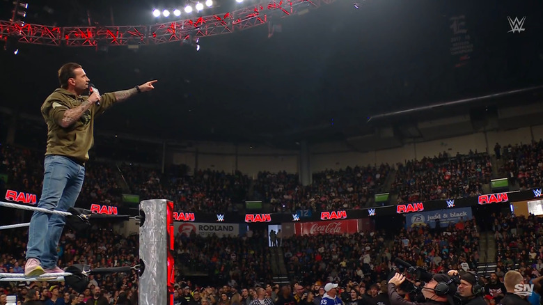 Punk speaking in the ring