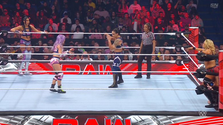 All four women in the ring