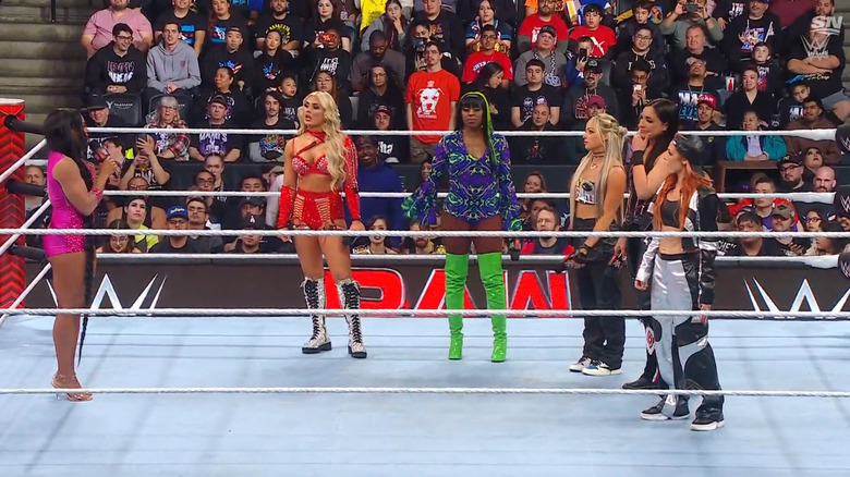 All six women in the ring