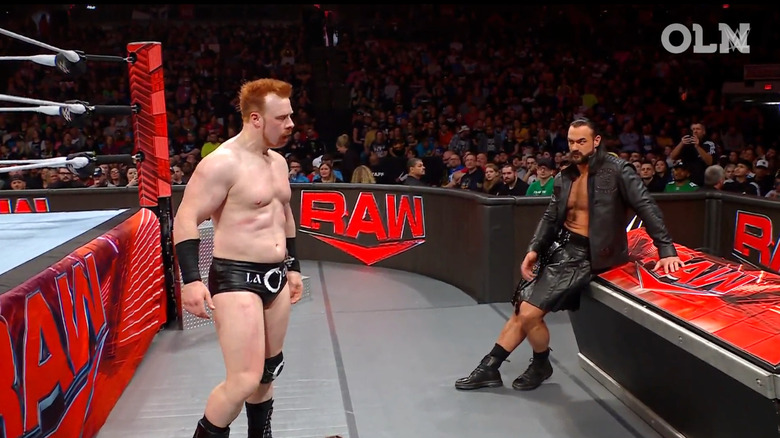 McIntyre and Sheamus staring one another down