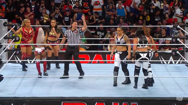 The six women in the ring