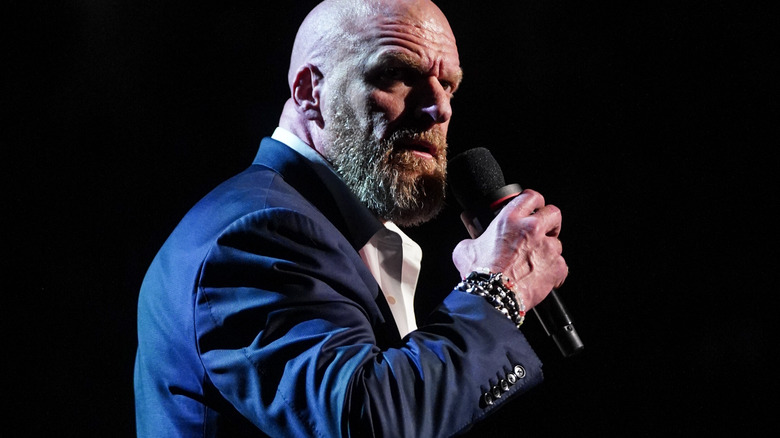 Triple H with microphone