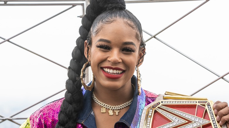 Bianca Belair holding the Raw Women's Championship