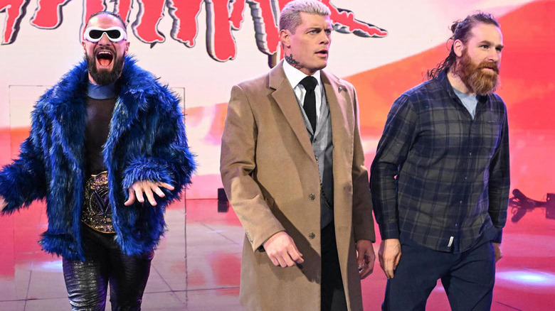 Seth Rollins, Cody Rhodes, and Sami Zayn make an entrance