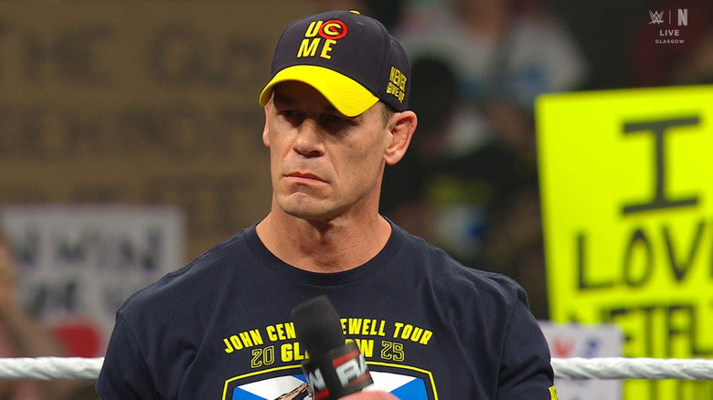 Cena talking in the ring