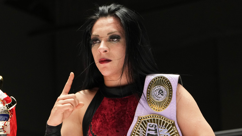 Stephanie Vaquer with the New Japan Strong Women's Title