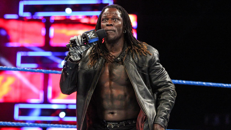 R-Truth on the way to the ring 